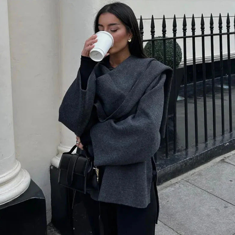 Cowl Neck Cape Coat for Women