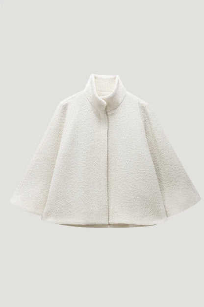 Textured Wool Cape Jacket
