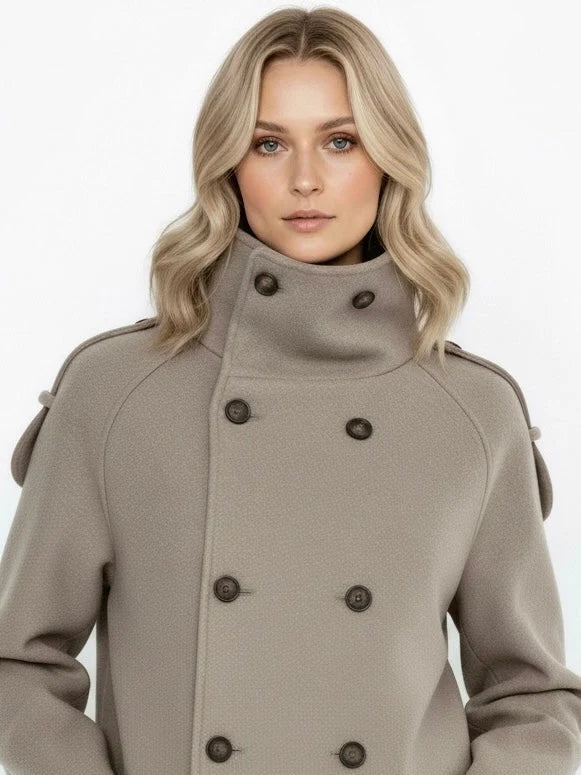 High-Neck Wool Jacket