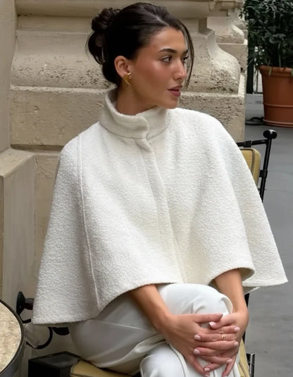 Textured Wool Cape Jacket
