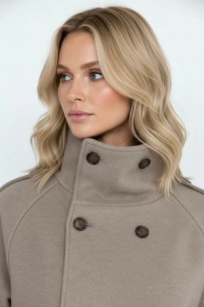 High-Neck Wool Jacket