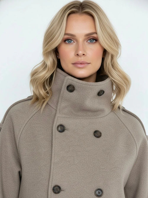 High-Neck Wool Jacket