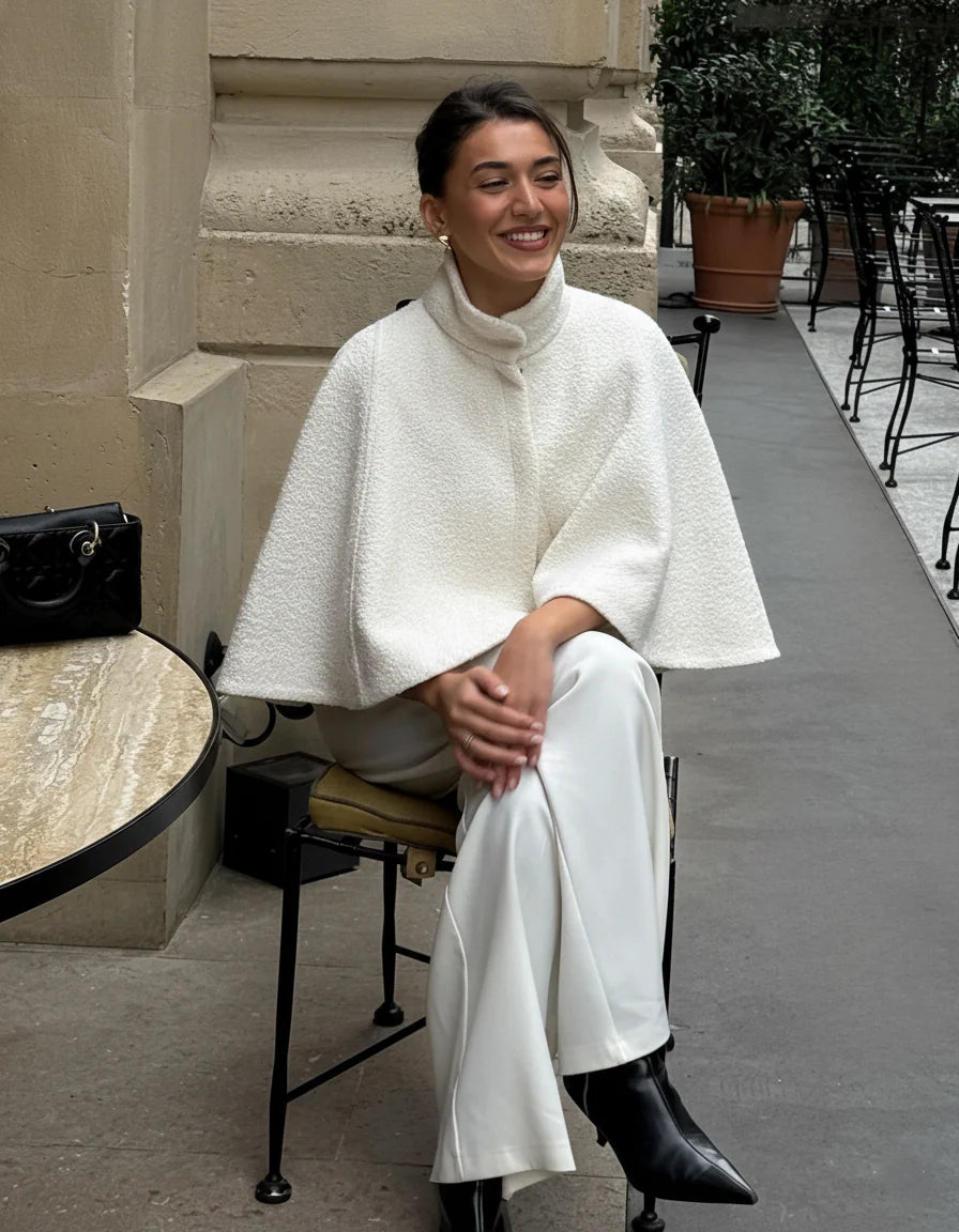 Textured Wool Cape Jacket